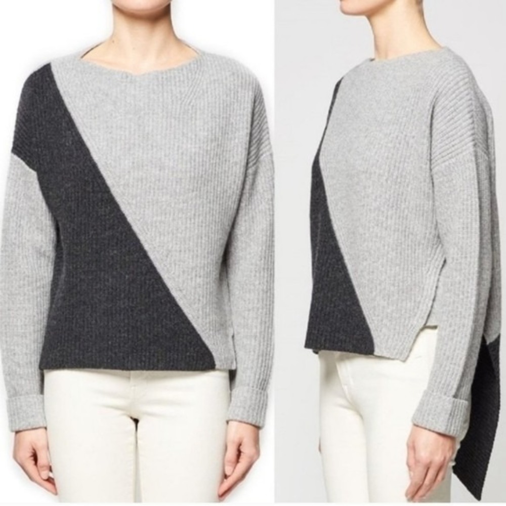 Brochu Walker Miller Wool Cashmere Angora Pullover Asymmetrical Sweater Size XS